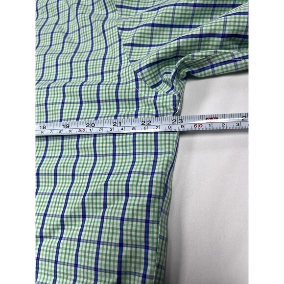 Brooks Brothers 346 M Original Polo Shirt Green Blue Plaid Non-Iron Button Down - Picture 7 of 11